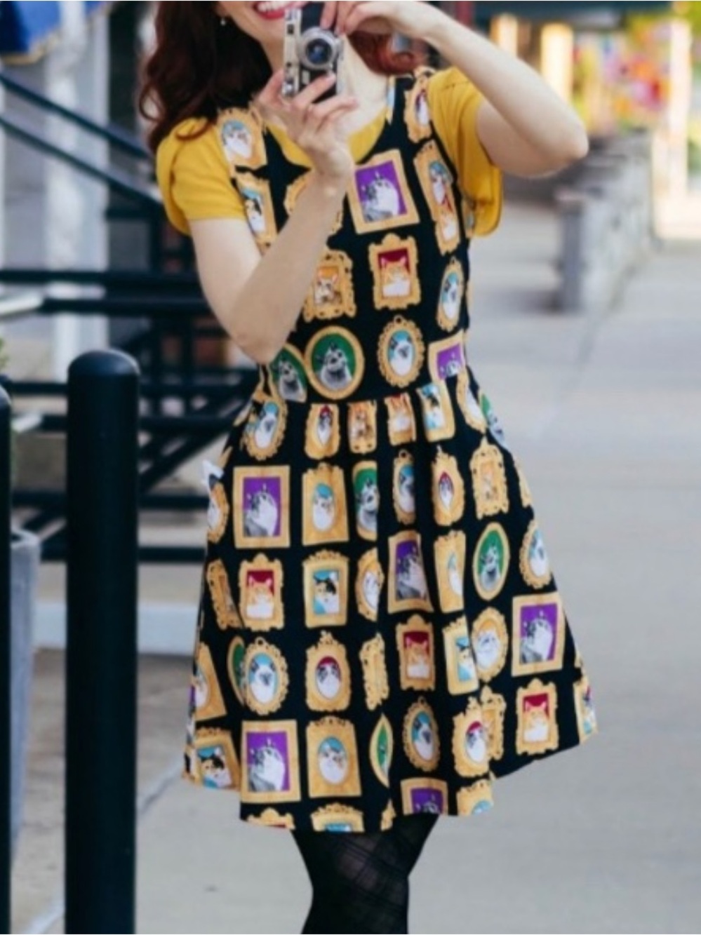 Retrolicious EUC Cat Portrait Dress size 3x. Pockets!